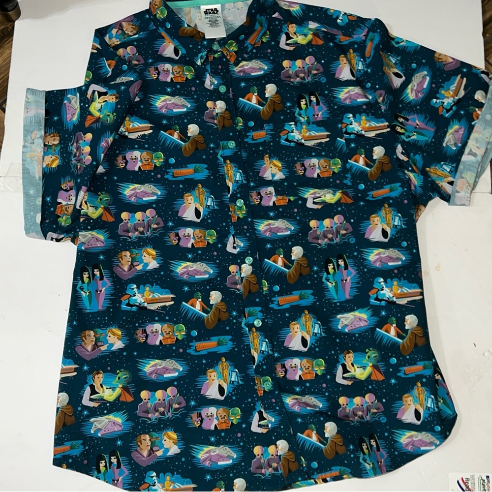 Disney Parks Star Wars Jeff Granito Cantina Tiki Camp Shirt Mos Eisley Size XL
